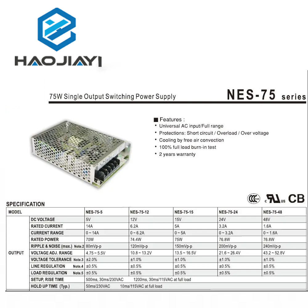 Meanwell NES-75-24 DC Single O - Industrial Laser Supply ulasan dan harga