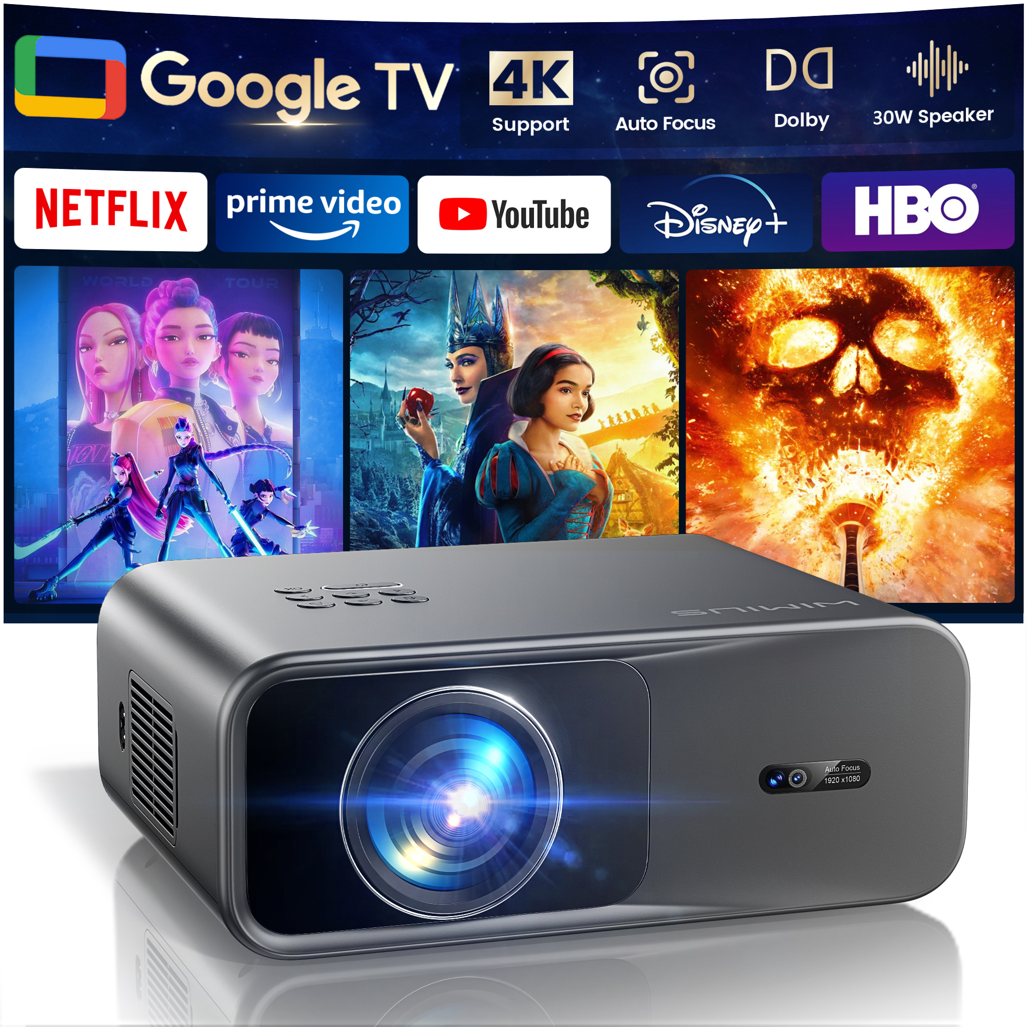 WIMIUS 1200 ANSI Projector 4K  - Industrial Laser Projection ulasan dan harga