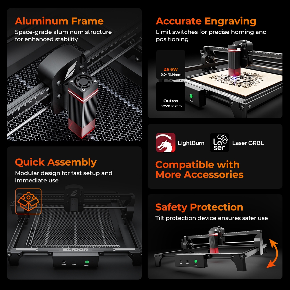 ELIDOR Z6 6W Laser Engraver an - Industrial Laser Equipment ulasan dan harga